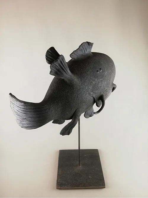 Sculpture poisson chat par Malifance